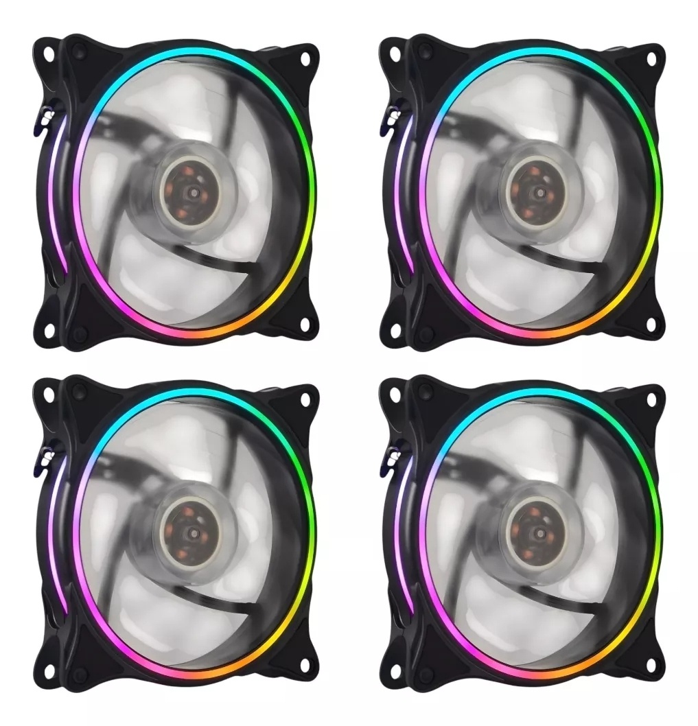 Fan Cooler Shot Gaming RGB 120x120 (KIT 4 Unidades) HARDWARE GABINETES ...