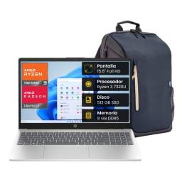 Notebook HP 15-FC0006LA, AMD Ryzen 3 7320u, 8GB, 512SSD, 15,6" FHD, Win 11