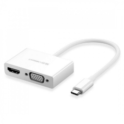 Adaptador Ugreen USB-C a HDMI + VGA Blanco