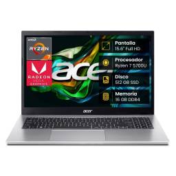 Notebook Acer Aspire 3 A315 Ryzen 7 5700U 16GB 512SSD 15.6" FHD Win 11