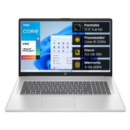 Notebook HP 17-CN2068CL, Core i5-1235U, 8GB, 512SSD, 17.3" FHD, Win 11
