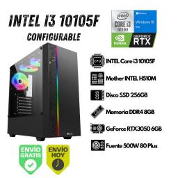 PC Gamer INTEL I3-10105F 8GB 240GB SSD RTX3050 (Configurable)