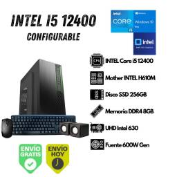 Equipo PC INTEL I5-12400 12va Gen 8GB 256GB SSD (Configurable)