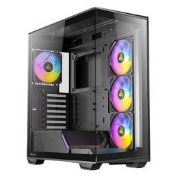 Gabinete Gamer Antec C3 Vidrio Templado 4 Fanes ARGB Negro (Sin Fuente)
