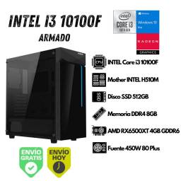 PC Gamer INTEL i3-10100F 8GB 512GB SSD RX6500XT Gab C200