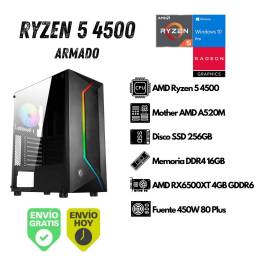 Equipo PC AMD Ryzen 5 4500 16GB 256GB SSD RX6500XT MSI 100R