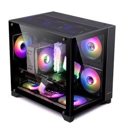 Gabinete Golden Field Windows 21+ 7 Fanes RGB Negro (Sin Fuente) 