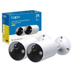 KIT 2 Cmaras Wi-Fi TP-LINK TAPO C410 2K 3MP Batera para Exterior