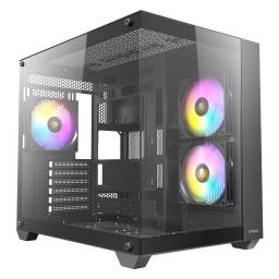 Gabinete Gamer Antec CX800 ARGB Vidrio Templado 3 Fanes Negro (Sin Fuente)