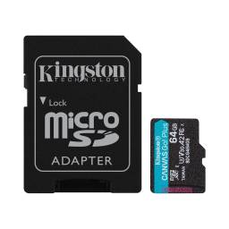 Memoria MicroSD Kingston 64 GB Canvas Go Plus G4 CAdap