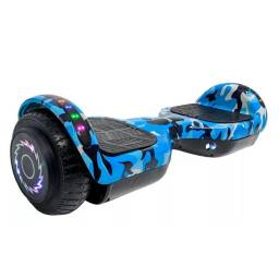 Patineta Elctrica Hoverboard Bluetooth cRodilleras Azul Camuflado