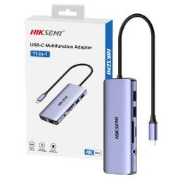Hub Hiksemi HS-HUB-DS11 11 en 1 VGAHDMIRJ45USB USB Tipo-C