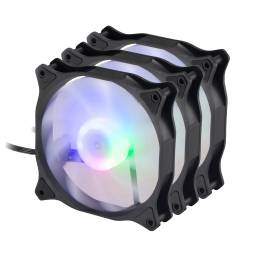 Fan Cooler Shot Gaming RGB F101B 120x120 Negro (KIT 3 Unidades)