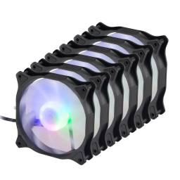 Fan Cooler Shot Gaming RGB F101B 120x120 Negro (KIT 6 Unidades)