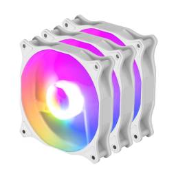 Fan Cooler Shot Gaming RGB F101W 120x120 Blanco (KIT 3 Unidades)