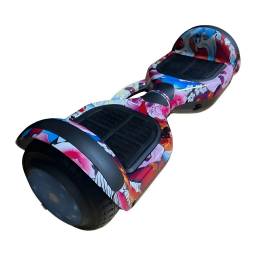 Patineta Elctrica Hoverboard Bluetooth c/Rodilleras Rosa Multicolor