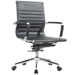 Silla de Oficina Ejecutiva Eames EA117 Cuerina Negro
