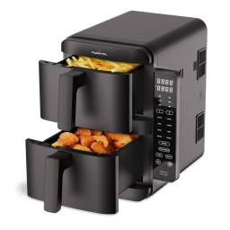 Freidora Punktal Digital PK-390FD Sin Aceite Doble 4 + 4 Lts Negro