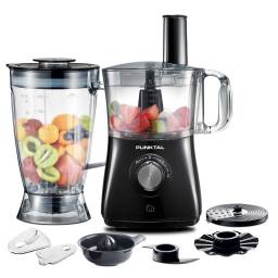 Multiprocesadora Punktal PK-81EN 8 En 1 Con Vaso Licuador De 1.8L Negro