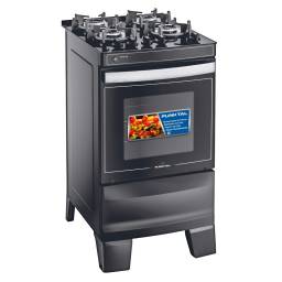 Cocina Super Gas Punktal PK-GL4B Mesada de Vidrio Negro