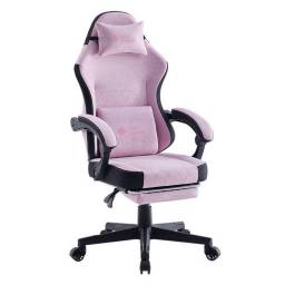 Silla Gamer Shot Gaming PINK Tela Felpa Ergon�mica CMasajeador
