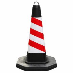 Cono Vial de Carretera Base R�gida de 70cm Bandas Reflectantes