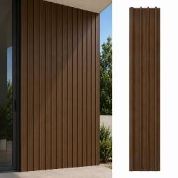 Revestimiento Wall Panel WPC 290x20 cm Exterior Simil Madera Marr�n Nogal