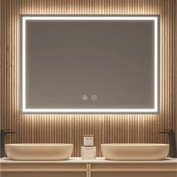Espejo Rectangular Led de Pared con Desempa�ador 60x80 cm