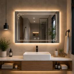 Espejo Rectangular Led de Pared con Desempa�ador 60x80 cm