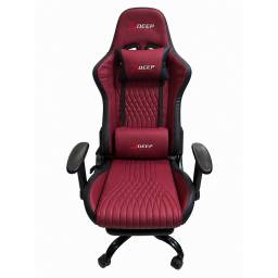 Silla Gamer Deep Ergon�mica de Cuero con Apoyapies Roja