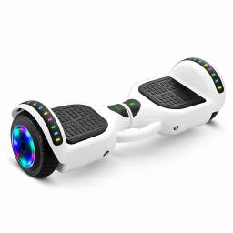 Patineta El�ctrica Hoverboard Bluetooth cRodilleras Blanca