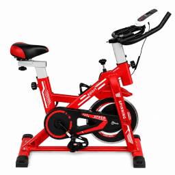 Bicicleta Spinning Profesional Ergométrica Disco 13Kg Premium Roja