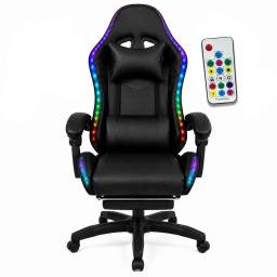 Silla Gamer HTI Ergon�mica con Luces RGB y Apoyap�es Negra