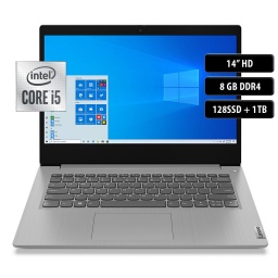 Notebook Lenovo IP 3 14IIL05, Core i5-1035G4, 8GB, 128SSD+1TB, 14'', Win 10