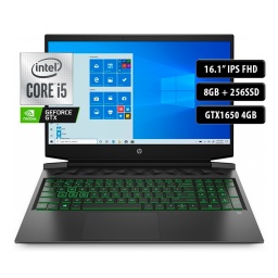 Notebook HP 16-A0051WM, Core I5-10300H, 8GB, 256SSD, 16,1" FHD, GTX1650 4GB
