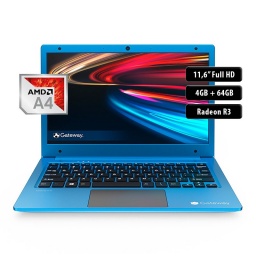Notebook Gateway GWTN116, AMD A4-9120E, 4GB, 64GB, 11.6", Win 10 Azul