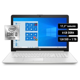 Notebook HP 17-BY3063ST, Core i3-1005G1, 8GB, 128SSD+1TB, 17.3", Win 10