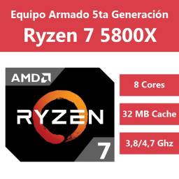 AMD Ryzen 7 5800X + Mother A520M (Configura tu PC)