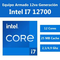 INTEL Core I7 12700 12va Gen UHD 770 + Mother H610M (Configura tu PC)