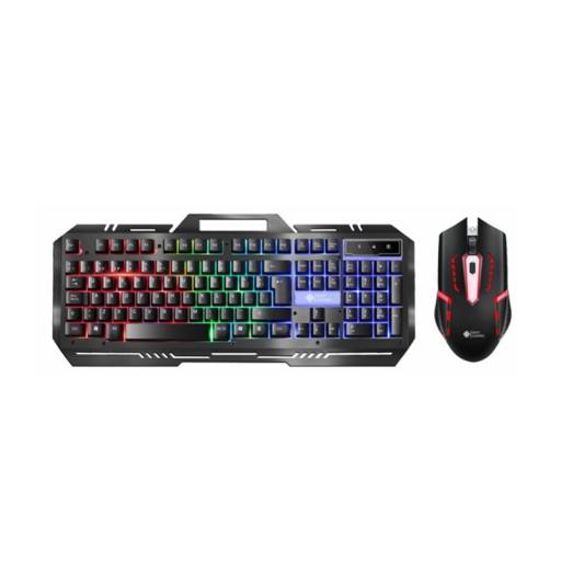 KIT de Teclado + Mouse Gamer Shot Gaming RGB 9001 USB Negro