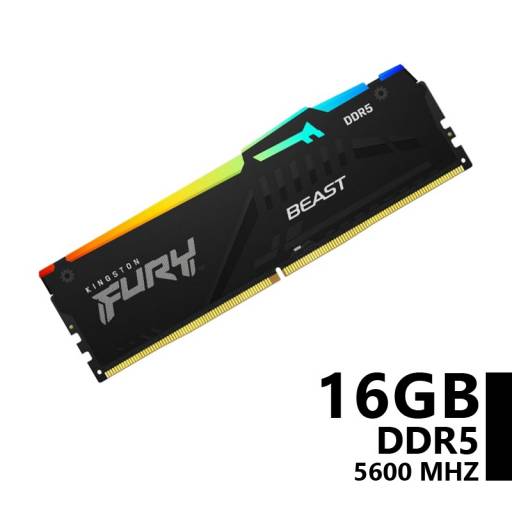 Memoria Kingston Fury Beast RGB DDR5 16GB 5600 Mhz