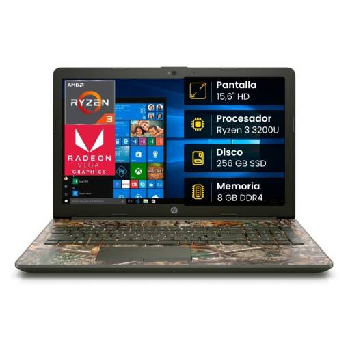 Notebook HP 15-DB1047 AMD Ryzen 3 3200U 8GB 256SSD 15.6" Win 10