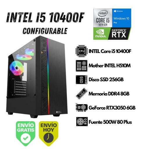PC Gamer INTEL i5-10400F 8GB 256GB SSD RTX3050 (Configurable)
