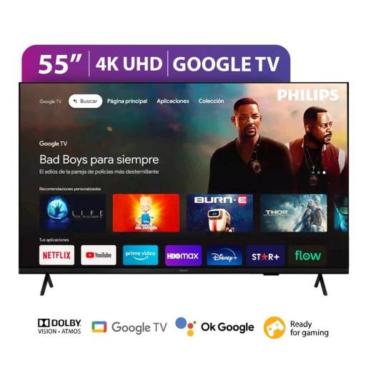 Televisor LED Smart TV Philips 55PUD7408 55" 4K UHD Google TV - 2 USB, 3 HDMI