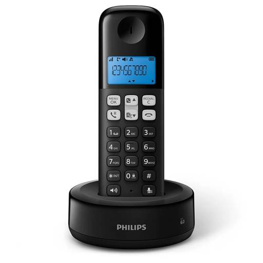 Tel�fono de mesa Philips D1311B Inal�mbrico LCD 1.6" Negro