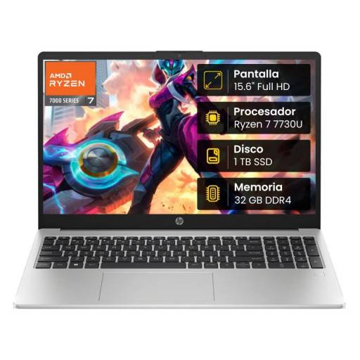 Notebook HP 255 G10 Ryzen 7 7730U 32GB 1TB SSD 15.6" FHD Win 11 Pro