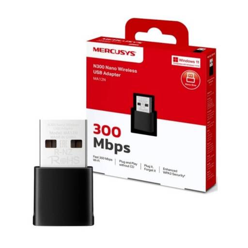 Adaptador Wifi USB Mercusys MA12N Nano 300 Mbps
