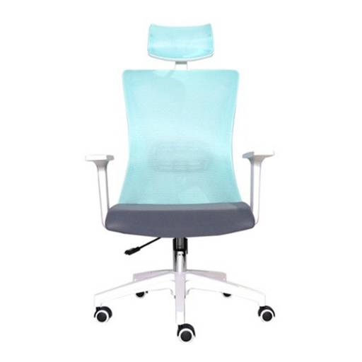 Silla Escritorio Ergon�mica Fantech OCA258 Mint Celeste/Gris