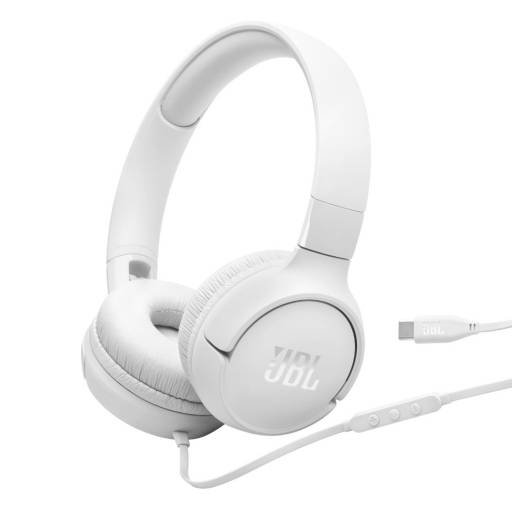 Auriculares JBL Tune 520C Cableado Plegables USB-C Blanco - Manos libres