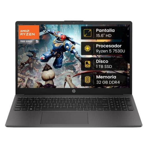 Notebook HP 255 G10 Ryzen 5 7530U 32GB 2TB SSD 15.6" HD Win 11